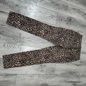 Express Leopard Print Skinny Jeans - Black and Brown